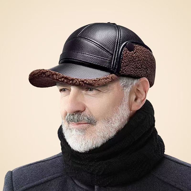 Winter Fleece-Lined Outdoor Ear-Protecting Hat For Middle-Aged And Elderly Men