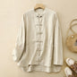 New Loose Ramie Chinese Shirt For Women