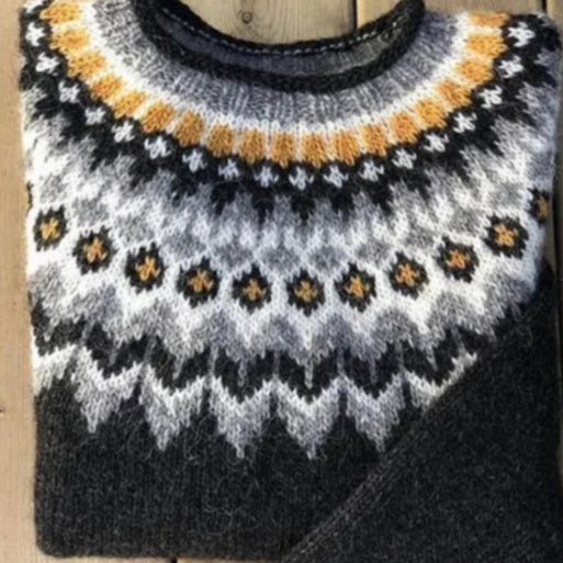 Women's Sweater Round Neck Multicolor Loose Fashion Pullover Sweater