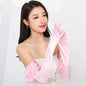 Satin Stretch Long Wedding Dress Etiquette Gloves Elegant