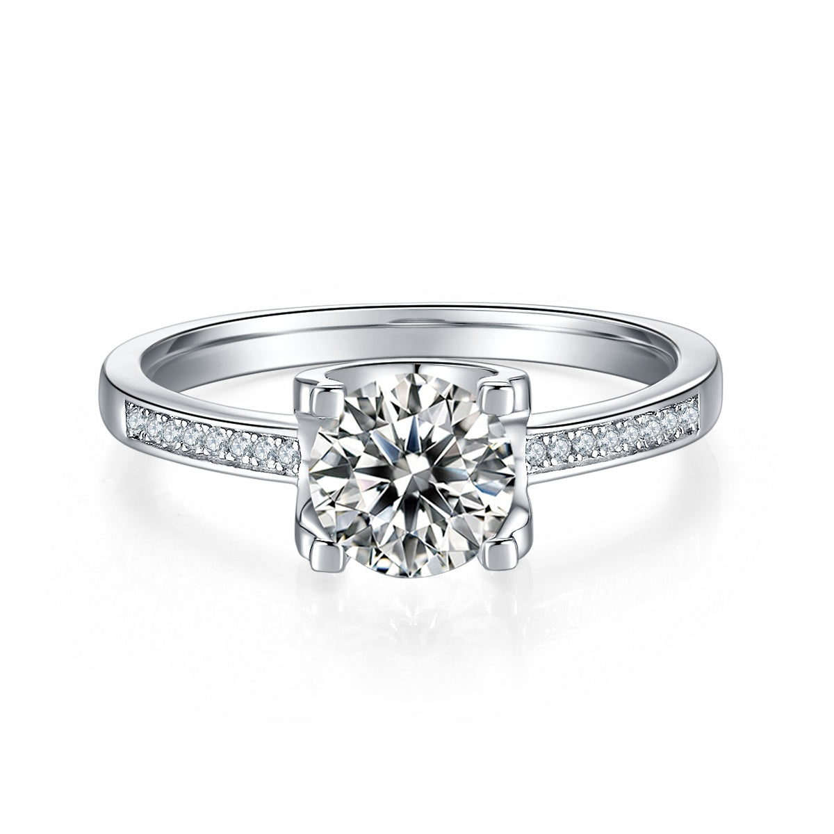 The Claw Of Light And Shadow - A Wedding Ring Set With 1-carat Top-quality Moissanite S925 Silver And Platinum-plated Diamond. The Ring Can Be Inspected With A Diamond Pen