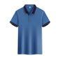 Ice Ion Mercerized Pearl Cotton Color Matching Collar Polo Shirt For Men And Women