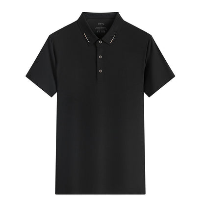 Ice Silk Short Sleeve Men's And Women's Solid Color Business Polo Shirt
