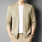 Spring New Fake Two-piece Men's Long-sleeved Knitted Cardigan