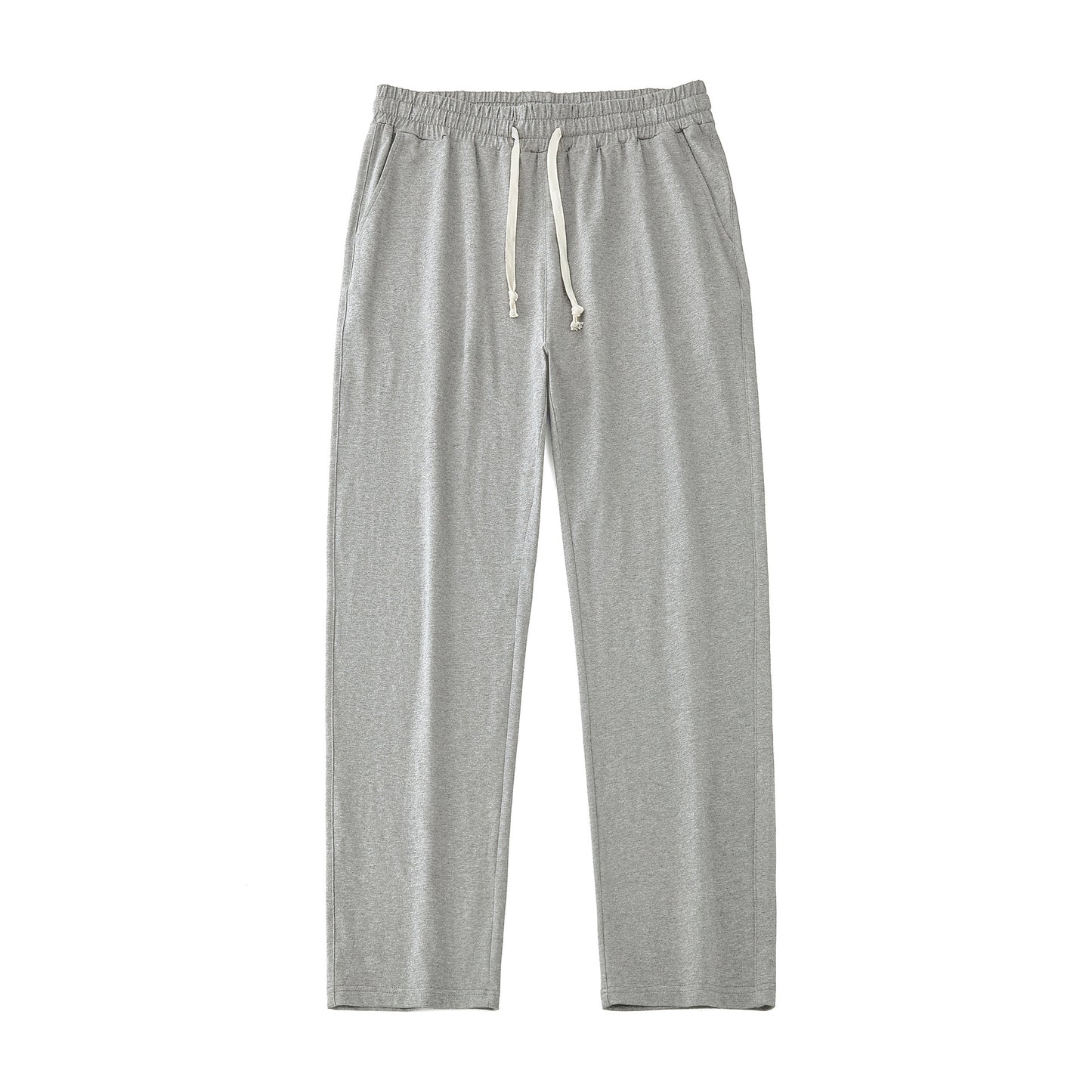 Mens Solid-Color Straight-Leg Lace-Up All-Match Sports Pants For Men