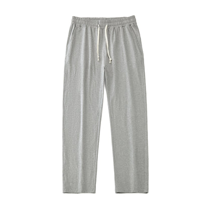 Mens Solid-Color Straight-Leg Lace-Up All-Match Sports Pants For Men
