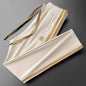 Light-luxury Blue Side Stripes In A Contrasting Color Slim-fit Casual Style