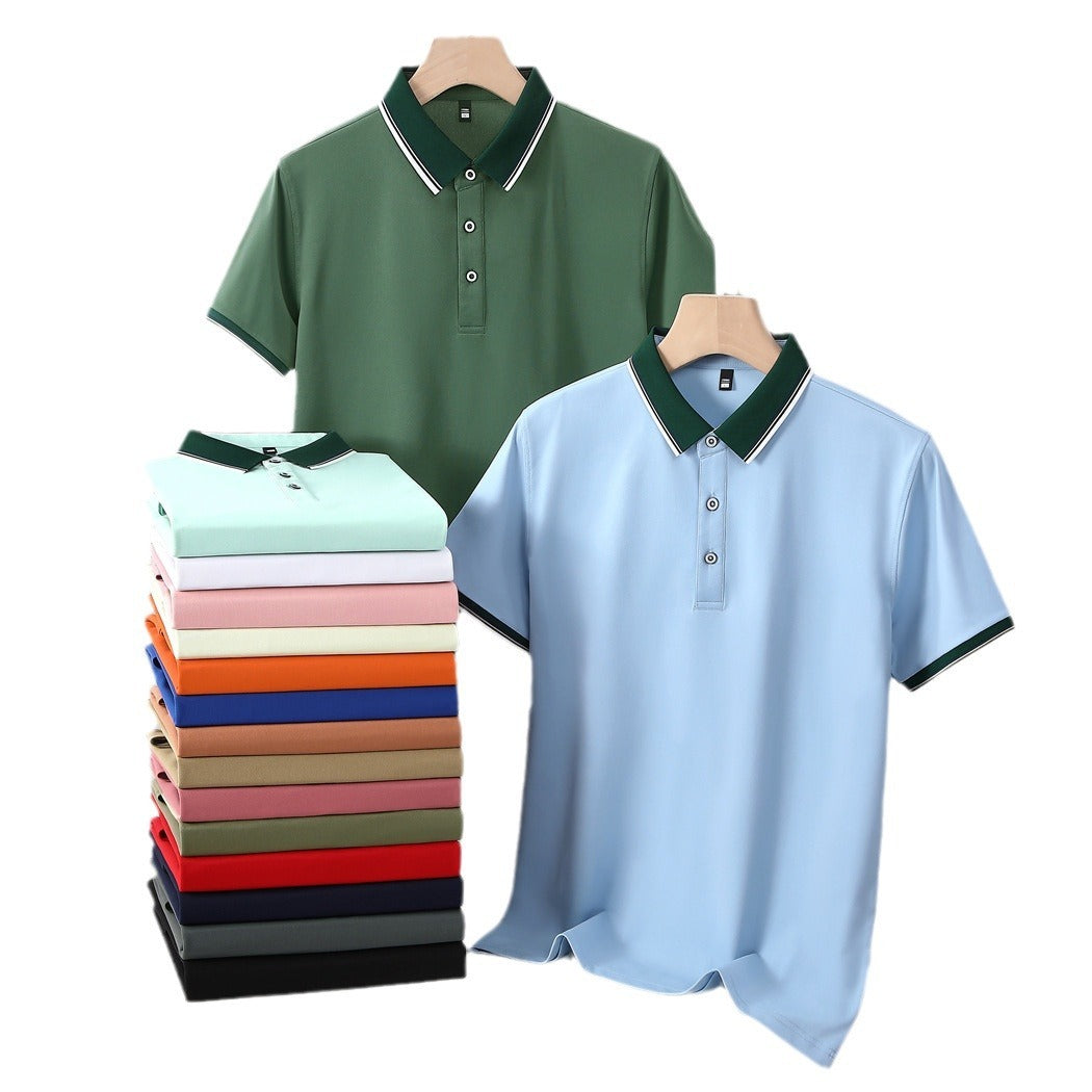 185g Elastic Fiber Di Skin Cotton Polo Shirt Color Matching