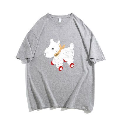 Women's Summer American Retro Loose-fitting Pure Cotton Short Sleeves
