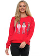 Christmas Element Round Neck Pullover Embroidery Sequined Sweater
