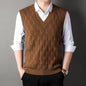 Woolen Vest Men's Twisted Loose Middle-aged Knitted Dad Vest Base Sleeveless Shirt Wholesale
