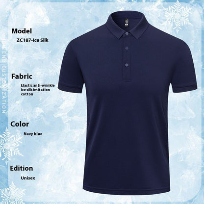 Summer Ice Silk Polo Shirt Overalls