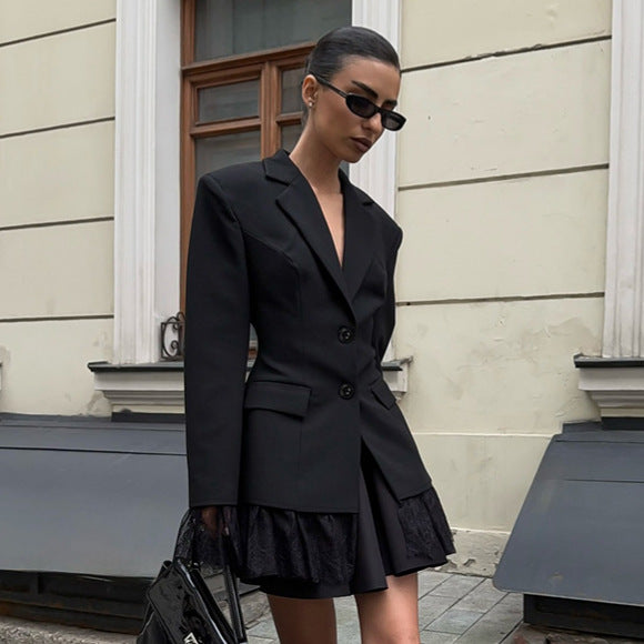 Gentle Niche Design Black Small Business Suit Coat