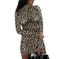 Women's High Neck Sexy Printed Dress