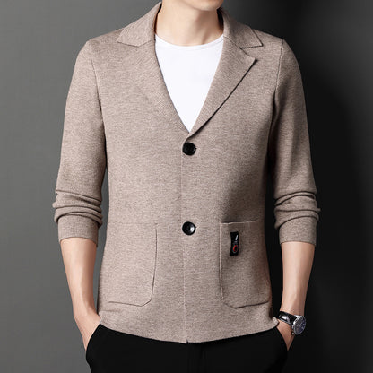 Men's Knit Cardigan Suit Young And Middle-aged
