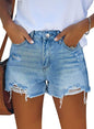 Women's Wash Hole Slim Fit All-matching Denim Shorts