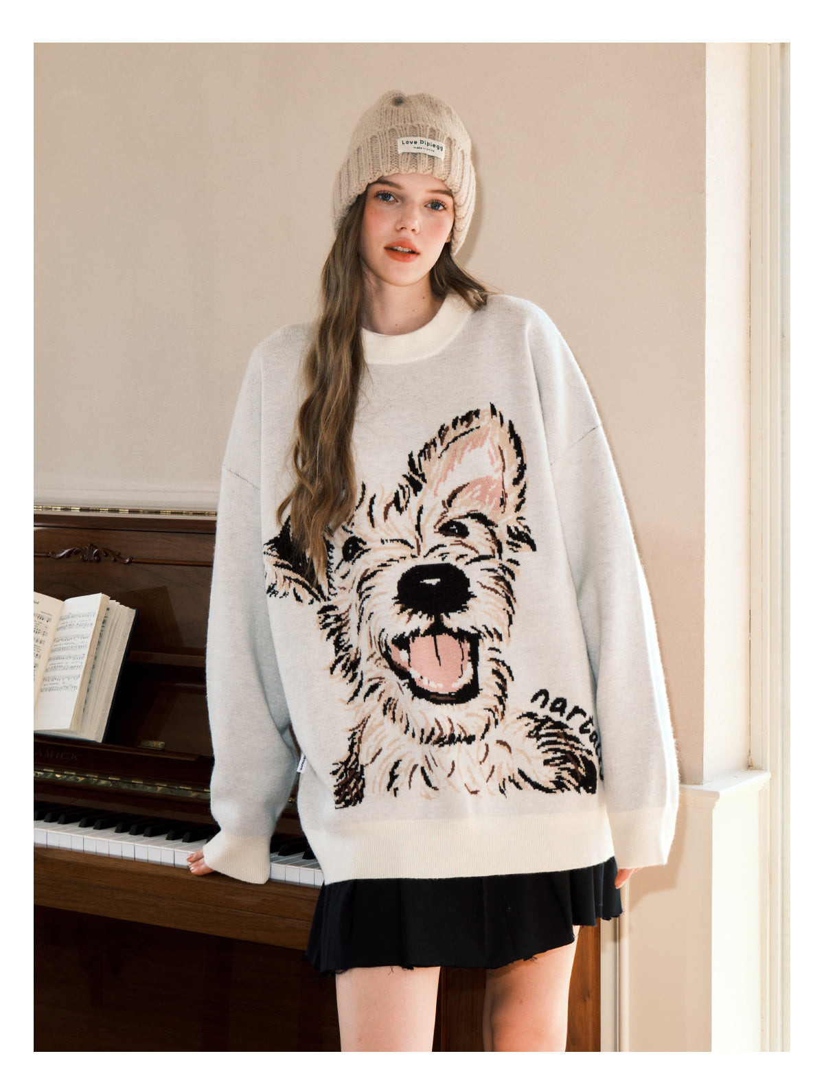 Puppy Sweater Couple Loose And Idle Knitwear