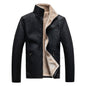Men's Leather Jacket Warm Motorcycle Clothing