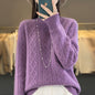 Women's Semi-High Neck Versatile Loose Knit Sweater Thickened Base Layer