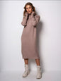 Women's High Collar Loose Inner Solid Color Knitted Dress