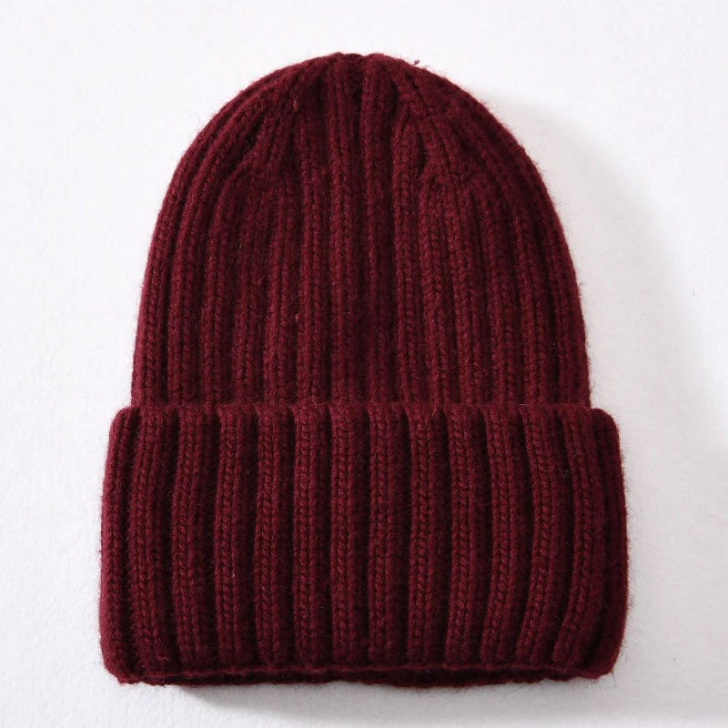 Winter Silk Satin-lined Knit Hat Unisex Thickened Version