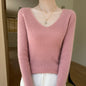 New V-neck Ribbed Slim-fitting Base Layer For Women, Slimming