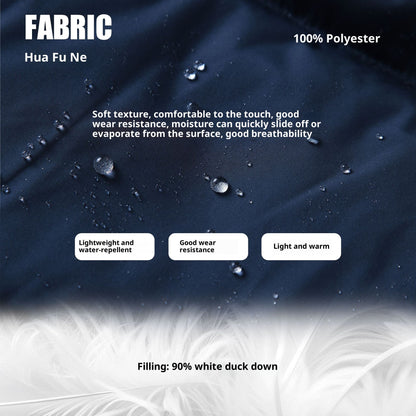 90 White Duck Down Women's New Winter Detachable Hooded Thick Warm Loose Fashion Coat