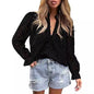 Women's Autumn Top Fashion Horn Long Sleeve Casual