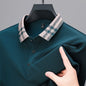 Autumn And Winter New Men's Fleece T-shirt Lapel Loose, Simple And All-matching