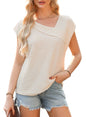 Women's Diagonal Collar Fashion Casual Short Sleeve Fashion T-shirt