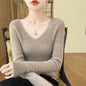 New V-neck Ribbed Slim-fitting Base Layer For Women, Slimming