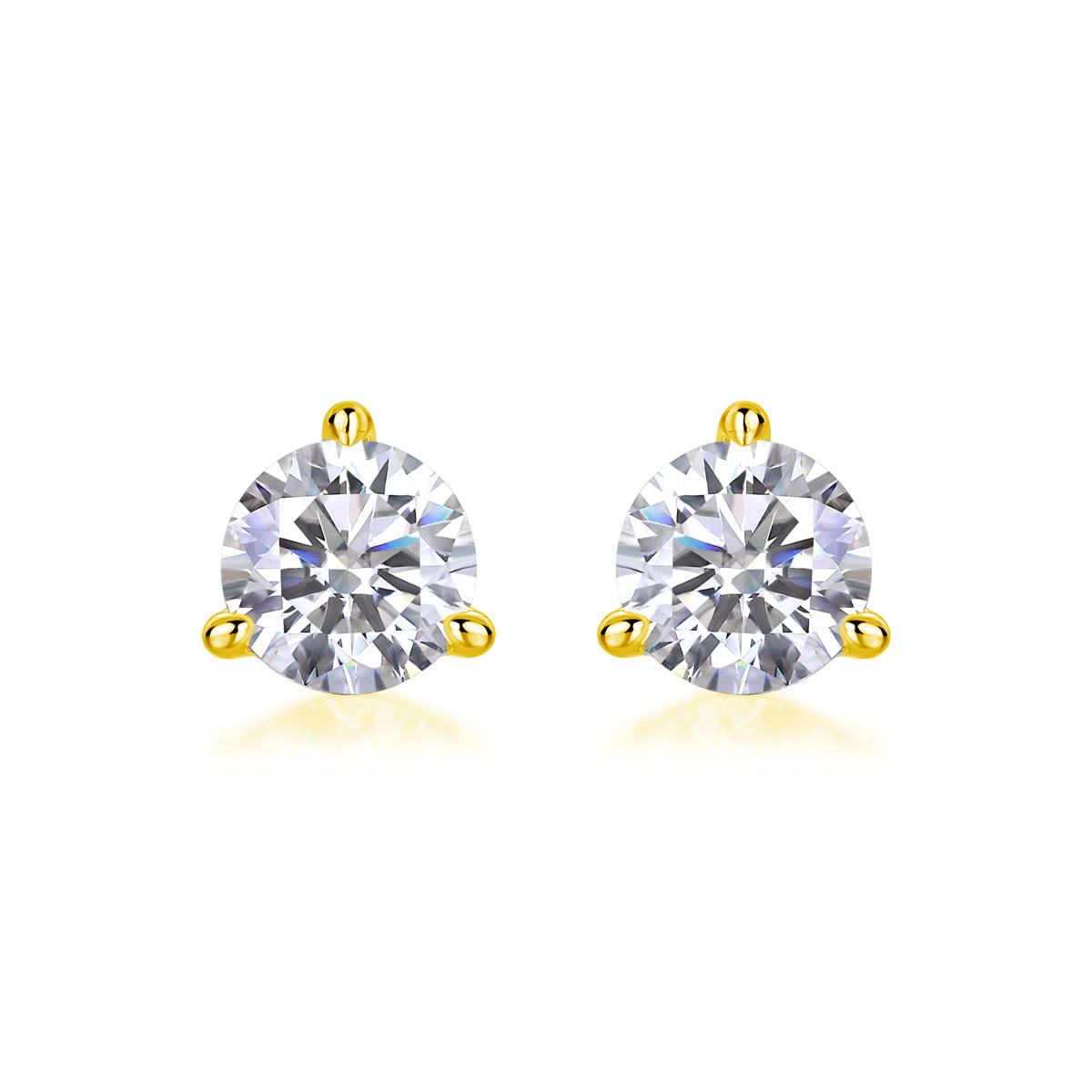 Frozen Frame - Set With 0.5-carat Top-quality Moissanite S925 Silver And Platinum-plated Stud Earrings, A Fashionable And Trendy Accessory That Can Be Tested With A Diamond Pen In Gold Rose Gold