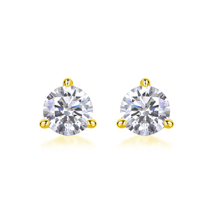 Frozen Frame - Set With 0.5-carat Top-quality Moissanite S925 Silver And Platinum-plated Stud Earrings, A Fashionable And Trendy Accessory That Can Be Tested With A Diamond Pen In Gold Rose Gold