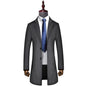 Woolen Coat Men's Mid-length Casual Slim Business Trench Coat