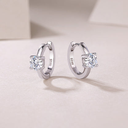 Set Out From The Heart - Earrings Set With 0.5-carat Top-quality Moissanite S925 Silver And Platinum-plated Stud Earrings, A Fashionable And Trendy Accessory, Can Be Tested With A Diamond Pen