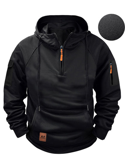 Men's Zipper Multi-pocket Casual Sweatshirt