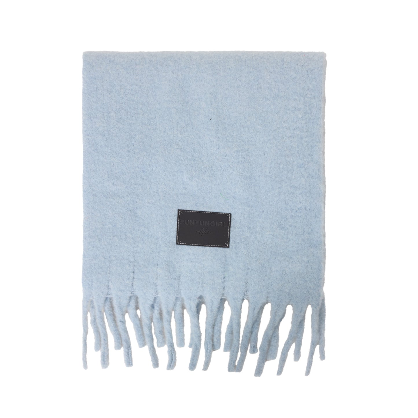 Solid Color Fringe Wool Scarf Women's Thickened Warm Neck Wrap
