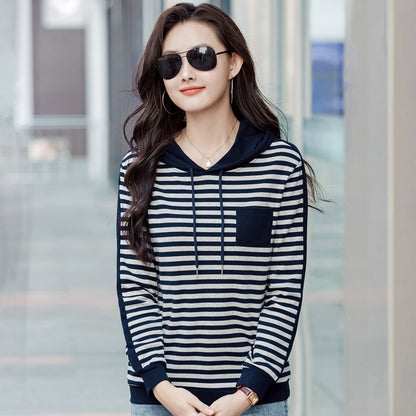 Loose Fashionable Stylish Korean Style Plus Size All-matching Long-sleeve T-shirt