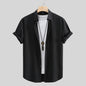 Men's Short-sleeved Shirt Solid Color Summer