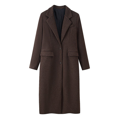 Women's Casual Solid Color Woolen Coat Jacket