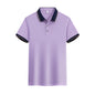 Ice Ion Mercerized Pearl Cotton Color Matching Collar Polo Shirt For Men And Women