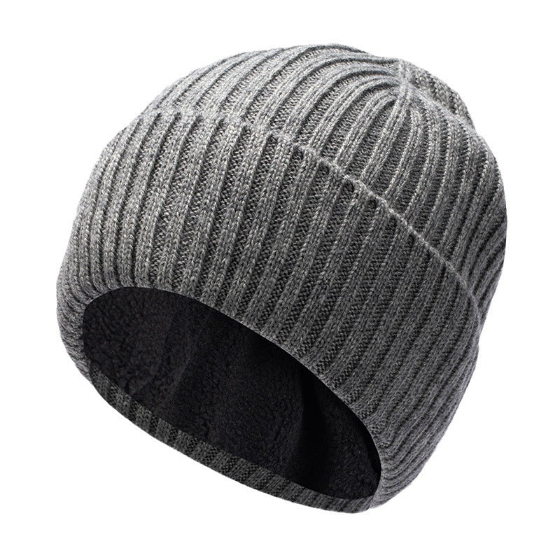 Fleece-lined Thickened Warm Winter Men's Knitted Hat