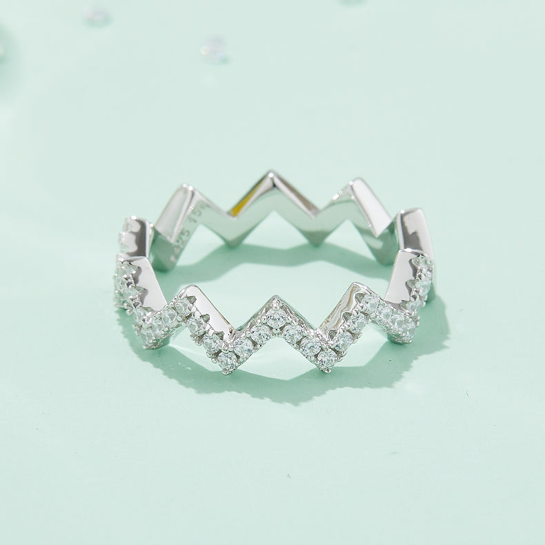 Thunder - A Wedding Ring Set With Top-quality Moissanite S925 Silver And Platinum-plated Diamond Can Be Inspected With A Diamond Pen