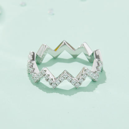 Thunder - A Wedding Ring Set With Top-quality Moissanite S925 Silver And Platinum-plated Diamond Can Be Inspected With A Diamond Pen