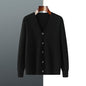 V-neck Knitted Cardigan Coat Men's Andy Velvet Long Sleeve