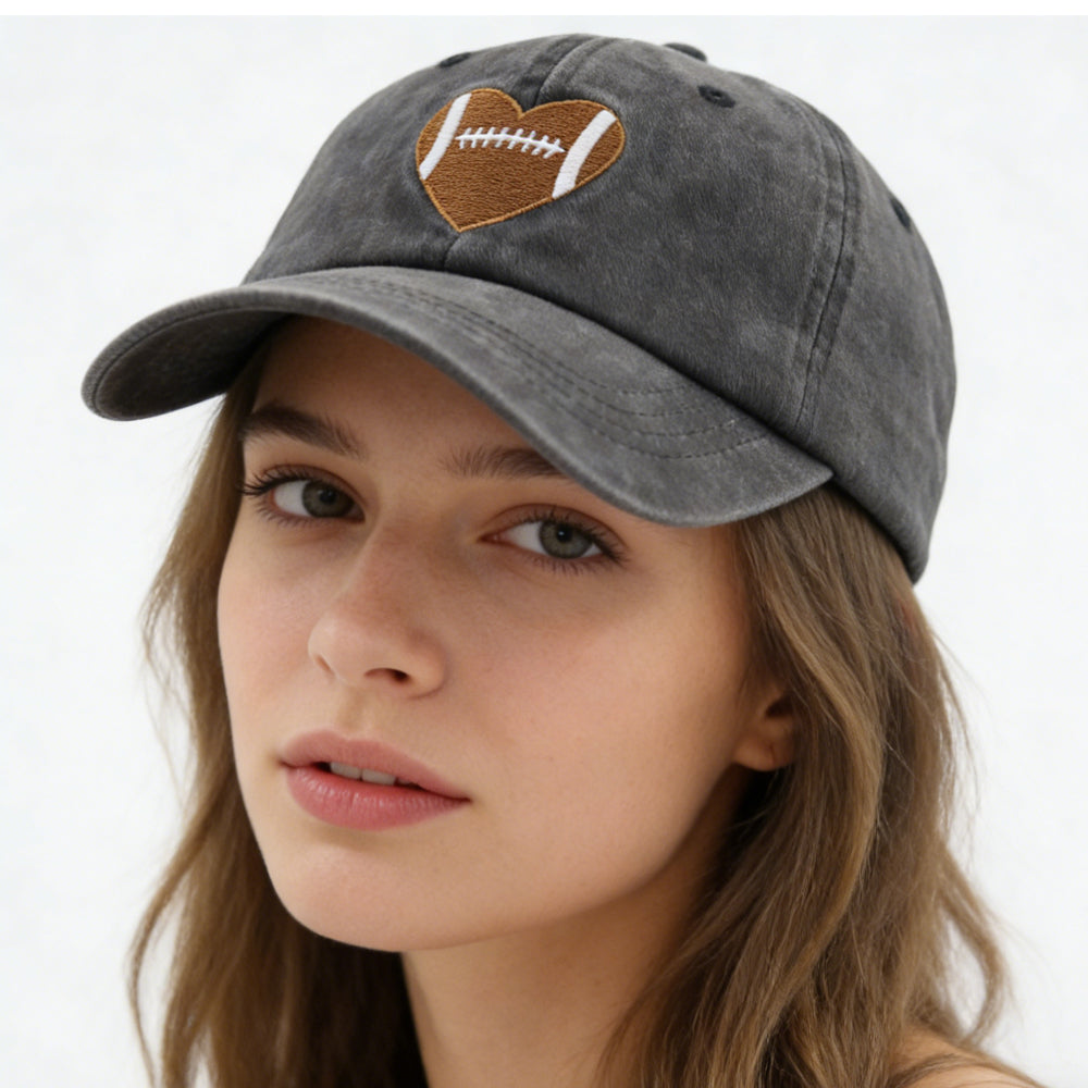 2pcs Football Gifts For Women Men Football Heart Baseball Cap