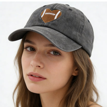 2pcs Football Gifts For Women Men Football Heart Baseball Cap