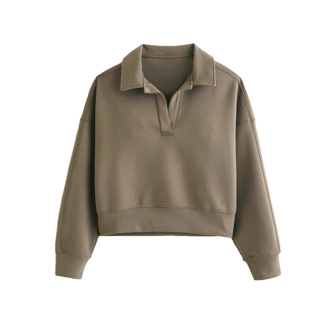 V-neck Pullover Long Sleeve Women's Clothing Fashion Casual Exercise