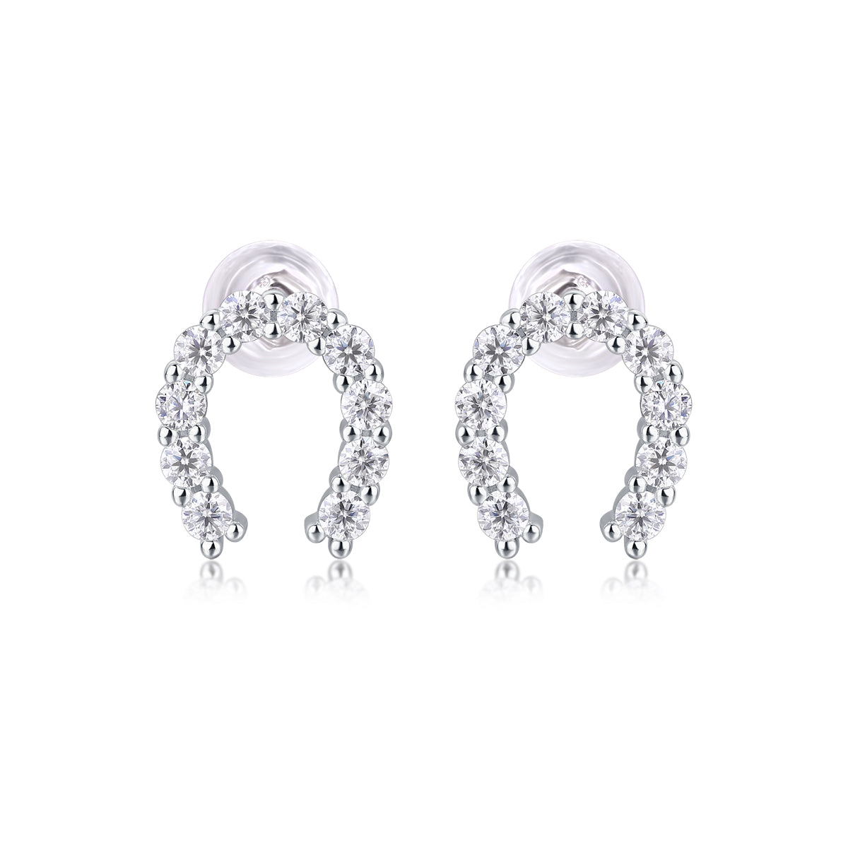Seize Happiness - Earrings Set With Top-quality Moissanite S925 Silver And Platinum-plated Stud Earrings Are Fashionable And Trendy Accessories That Can Be Tested With A Diamond Pen