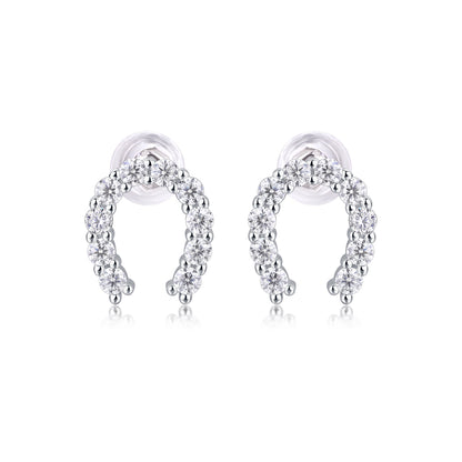 Seize Happiness - Earrings Set With Top-quality Moissanite S925 Silver And Platinum-plated Stud Earrings Are Fashionable And Trendy Accessories That Can Be Tested With A Diamond Pen